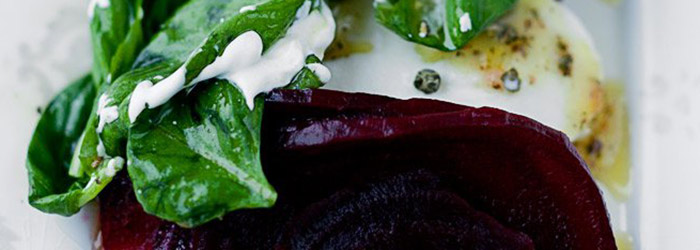 Winter “Caprese” Salad with Roasted Beets and Mozzarella