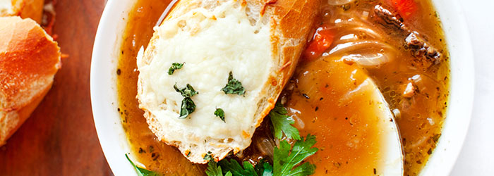 Onion Soup with Dried Mushrooms