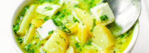 Green Bean Soup with Potatoes and Feta
