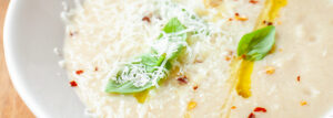 Cream parsley root and pear soup
