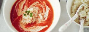 Cream tomato soup with apple