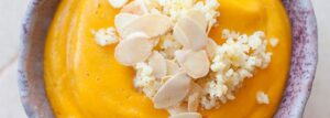 Creamy carrot soup with almond milk