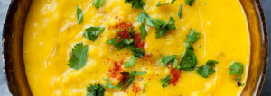 Creamy lentil soup with coconut milk