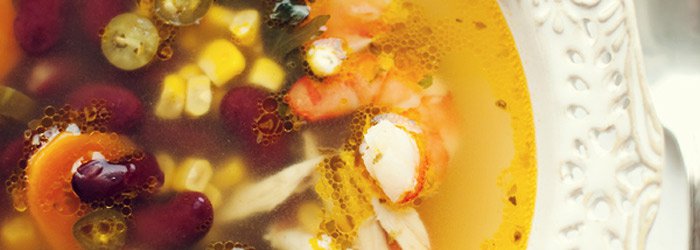Mexican Soup with Shrimp, Red Beans and Corn