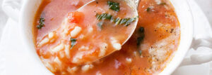 Tomato soup with rice