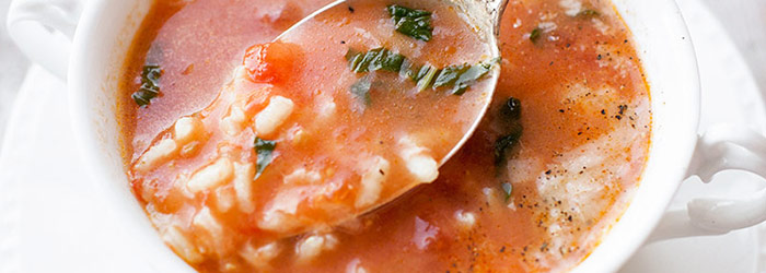 Tomato soup with rice