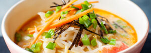 Ramen soup with seafood