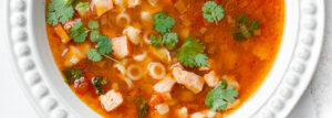 Fish soup with salmon and cod