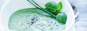 Fava bean and spinach soup