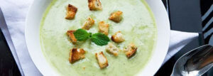 Zucchini Soup with Mint and Greek Yogurt