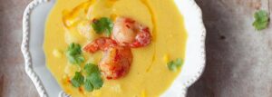 Corn Soup with Shrimp and Potatoes