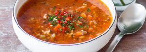 Green Lentil Soup with Pasta